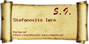 Stefanovits Imre névjegykártya
